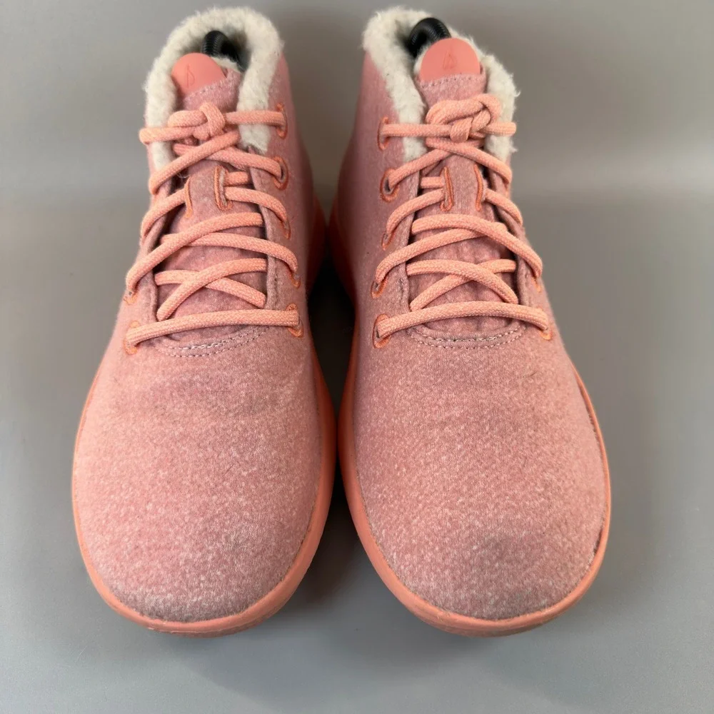 Allbirds Wool Runner Up Mizzle Fluff Women 9 Peach Pink Comfort Sneaker Boot Mid